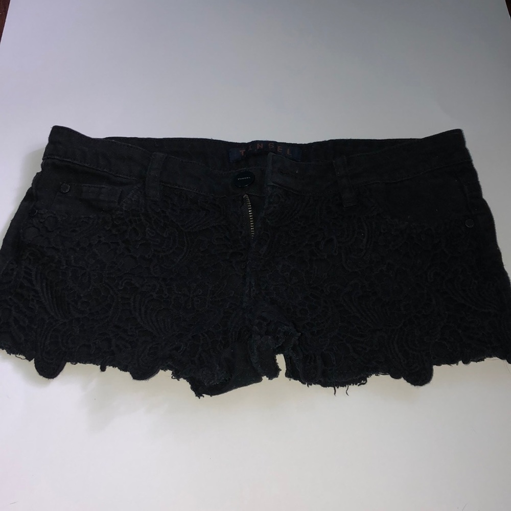 Black jean shorts